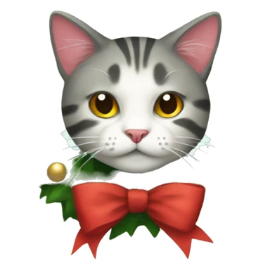 Christmas wreath cat sticker