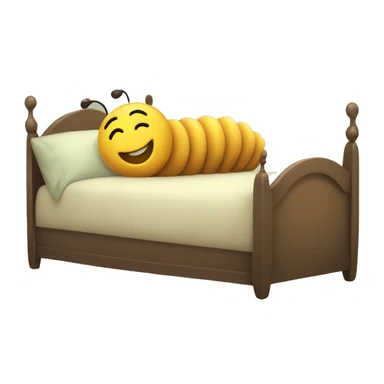 caterpillar sleeping in bed sticker