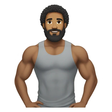 Lightskin man with Beard and afro in the gym  sticker