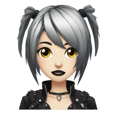 Edgy anime punk gothic girl sticker