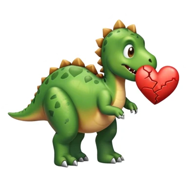 dinosaur broken heart  sticker