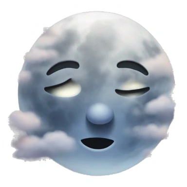 Cloudy moon sticker