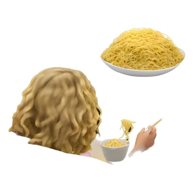 Eating noodles women watching tv  sticker