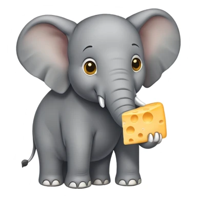 Elephant eating cheese sticker