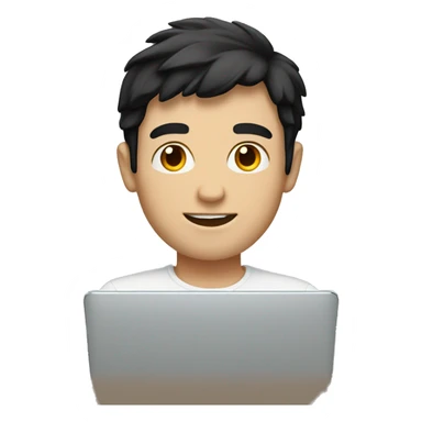 white guy in a laptop with black hair sticker