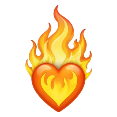 black heart with a flame sticker