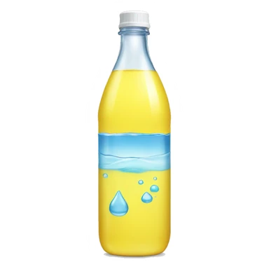 bottle of yellow water sticker