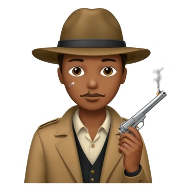 Smoking blunt, holding gun sticker