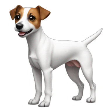 Jack Russell Terrier with a black spot on one side and a white one on the other side, one ear is standing, the other is lying sticker