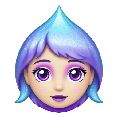 glitter frost cian and purple sticker