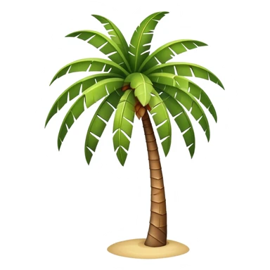 generate realistic detailed palm tree in 3d style sticker