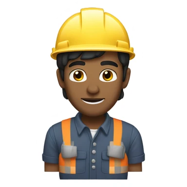 Black-haired builder, black eyes, no beard, square face. sticker