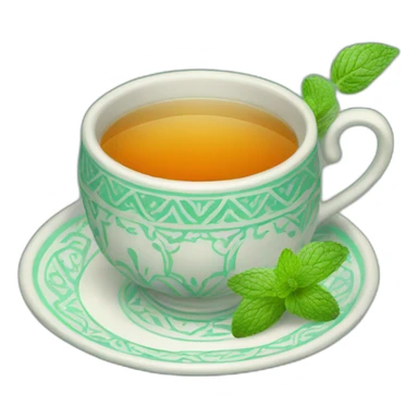 Moroccan cup of tea with mint sticker