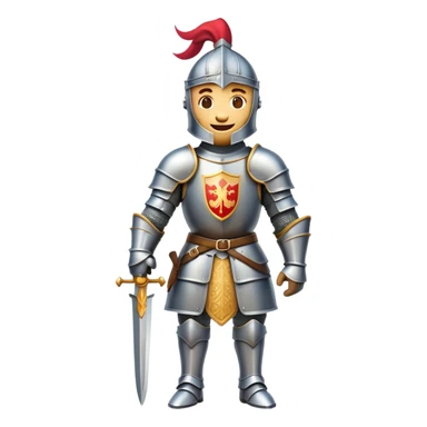 Clash of Clans aesthetic Cheerful Knight Portrait Emoji, With a radiant smile and an upright, confident stance, featuring an elegantly armored figure with intricate detailing and shining accents, his face in a natural skin tone, Simplified yet expressive features, highly detailed, glowing with a soft, luminous aura, high shine, upbeat and noble, stylized with an air of classic medieval heroism, soft glowing outline, capturing the essence of a cheerful knight ready to embark on legendary adventures! sticker