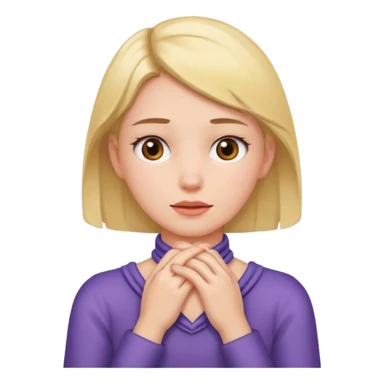 girl holding her neck with her hands sticker