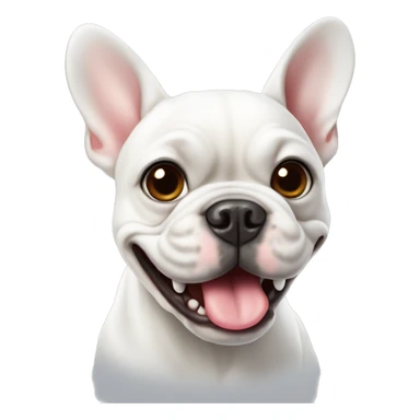 White french bulldog with snaggle tooth sticker