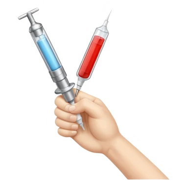 Syringe in closed fist sticker