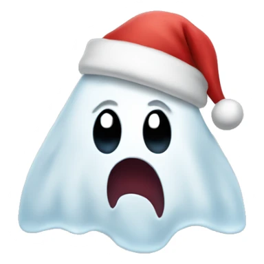 Ghost wearing a Santa hat  sticker