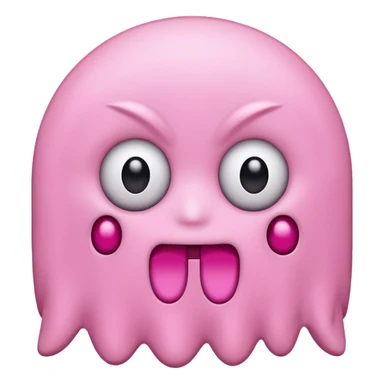 Pink Pacman ghost character with big girl eyelashes sticker