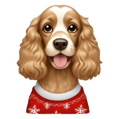 Light brown Cocker spaniel wearing Christmas jumper  sticker