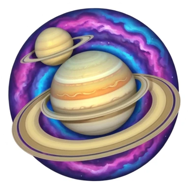 Saturn as a round planet with a ring sticker