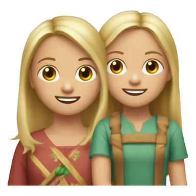 NIÑA RUBIA Y NIÑA CASTAÑA JUGANDO sticker