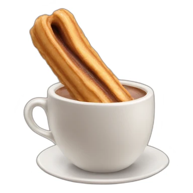 Churro Emoji A delicious, crispy churro accompanied by a cup of hot chocolate, a culinary pleasure. sticker