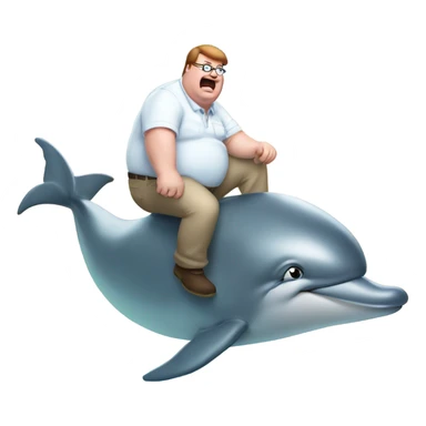 Peter griffin on a dolphin sticker