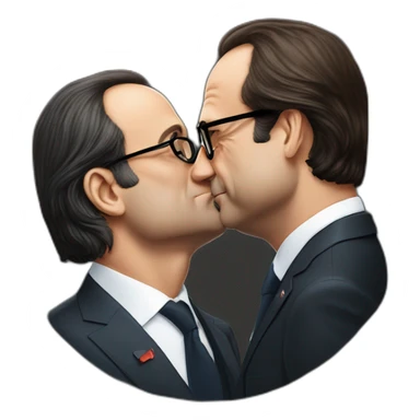 François Hollande kissing Nicolas Saraozy sticker