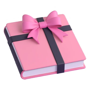 light pink book with a pink bow sticker
