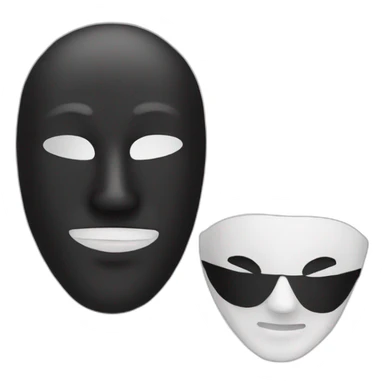 black and white mask sticker