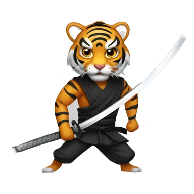 ninja Tiger with saber sticker