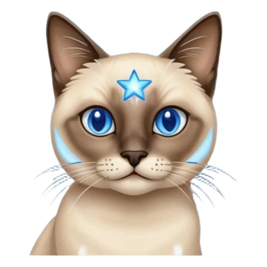 Siamese cat and starry night van gogh sticker