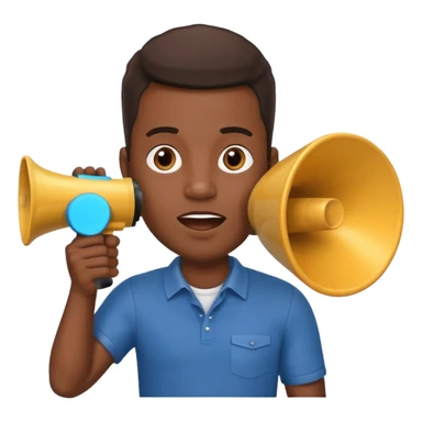 black man with megaphone sticker