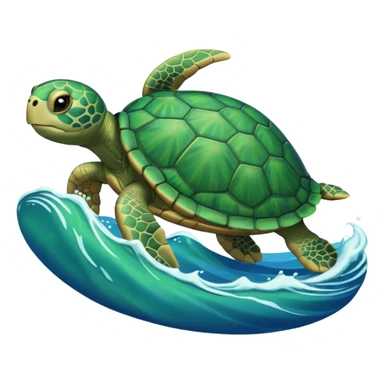 Turtle on a wave  sticker