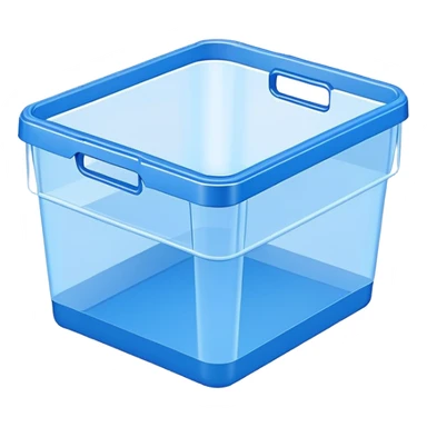 stackable plastic box bin blue sticker
