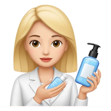 woman holding skincare product sticker