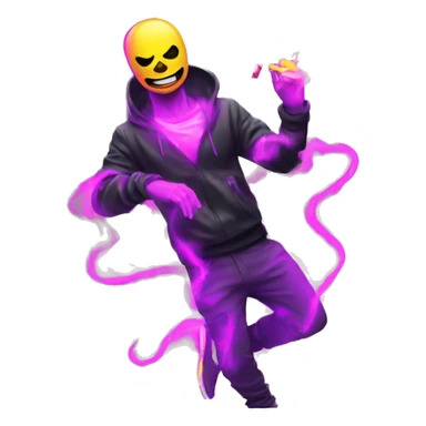 Rave party dancing neon smoking sticker