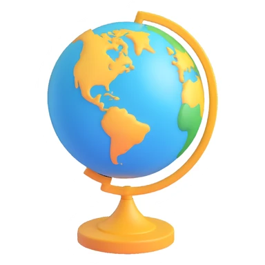 globe with a stand, 3D emoji style sticker
