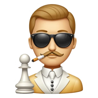 chess pawn wearing sunglasses and smoking sticker