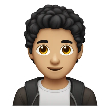 mexican teenage boy with black hair and light skin with brown eyes sticker