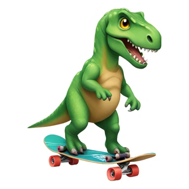 Dinosaur riding skateboard  sticker