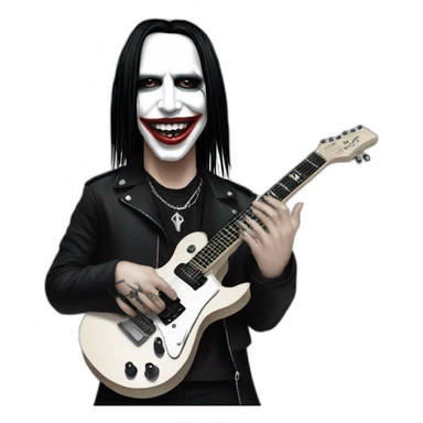 Marilyn manson with rock guitar sticker