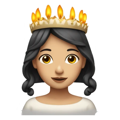 dark haired lucia with candles in her lucia crown sticker