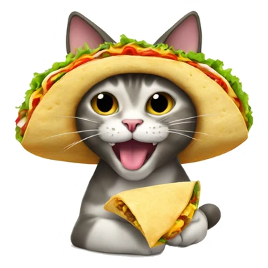 Cat eating taco sticker