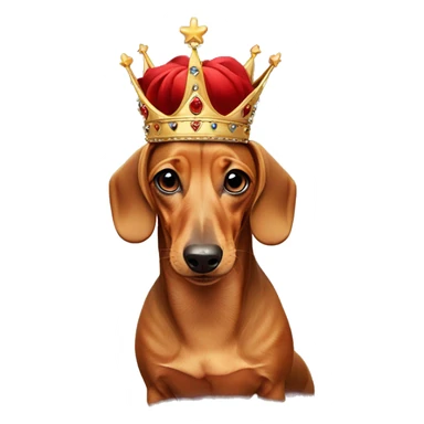 Dachshund wearing a crown  sticker