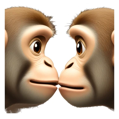 Two monkeys kissing sticker