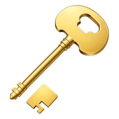 smooth golden key sticker
