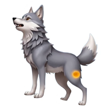 Real wolf howling at the moon sticker