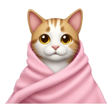cat wearing blanket pink sticker